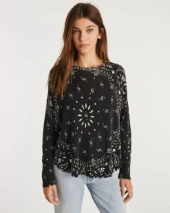 Kujten Sweaters & Sweatshirts>Women Round Neck Cashmere Sweater, 2-Threads Noir