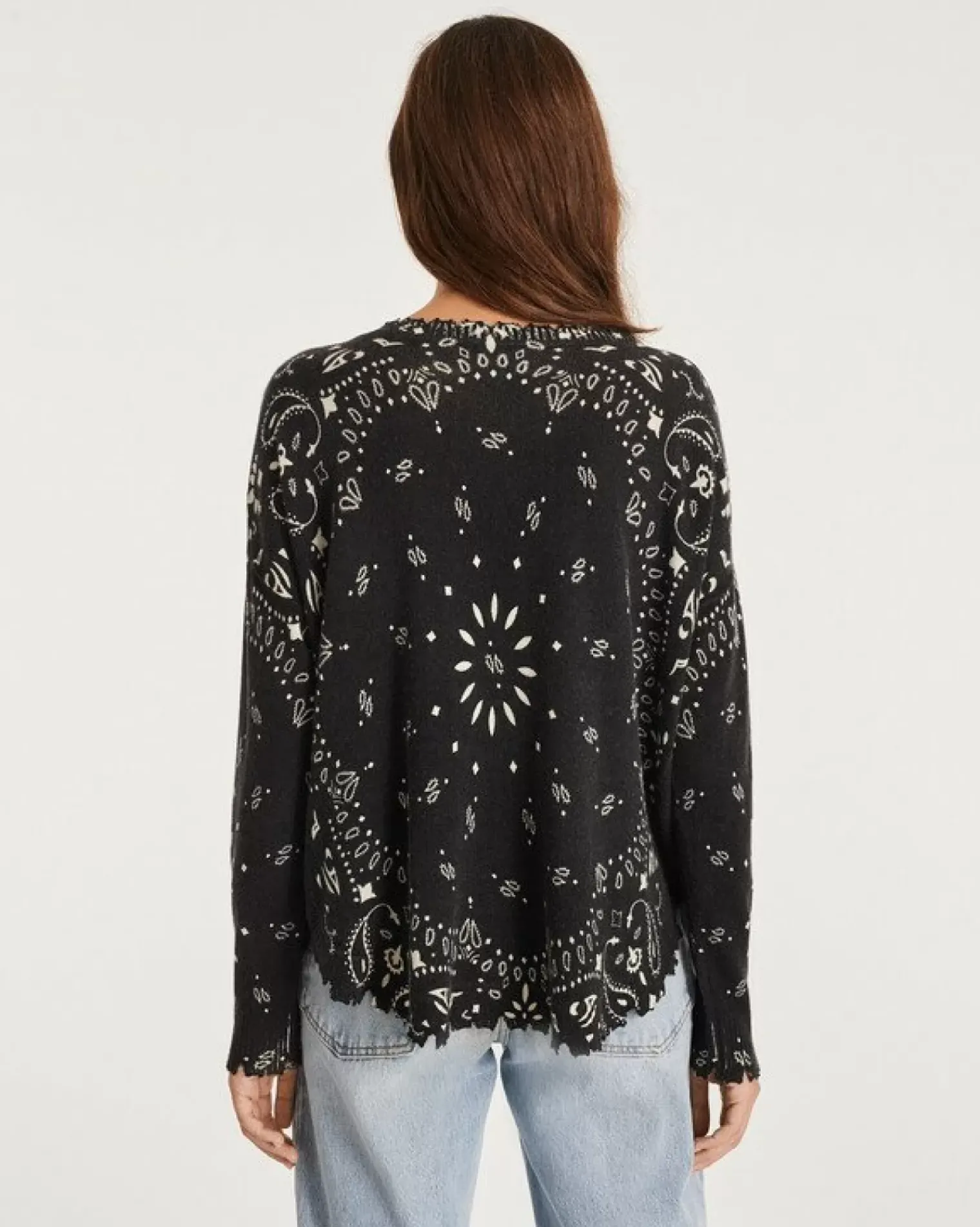 Kujten Sweaters & Sweatshirts>Women Round Neck Cashmere Sweater, 2-Threads Noir
