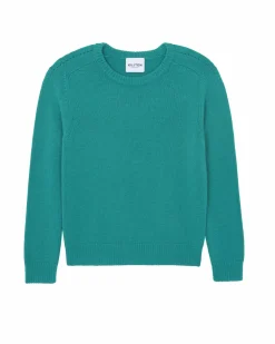 Kujten Sweaters & Sweatshirts>Women Round Neck Cashmere Sweater, 6-Threads Vert Imperial