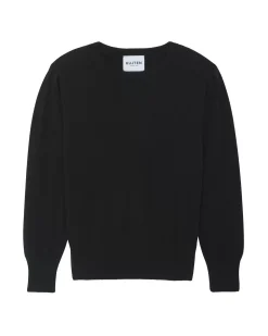 Kujten Sweaters & Sweatshirts>Women Round Neck Cashmere Sweater Noir