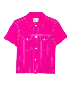 Kujten Jackets & Vests>Women Short Cashmere Jacket Rose Neon