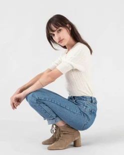 Kujten Sweaters & Sweatshirts>Women Short Sleeves Cashmere Sweater Blanc