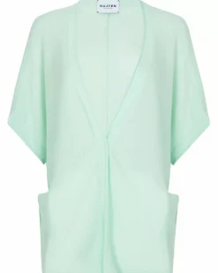 Kujten Jackets & Vests>Women Short Sleeves Cashmere Cardigan Jade