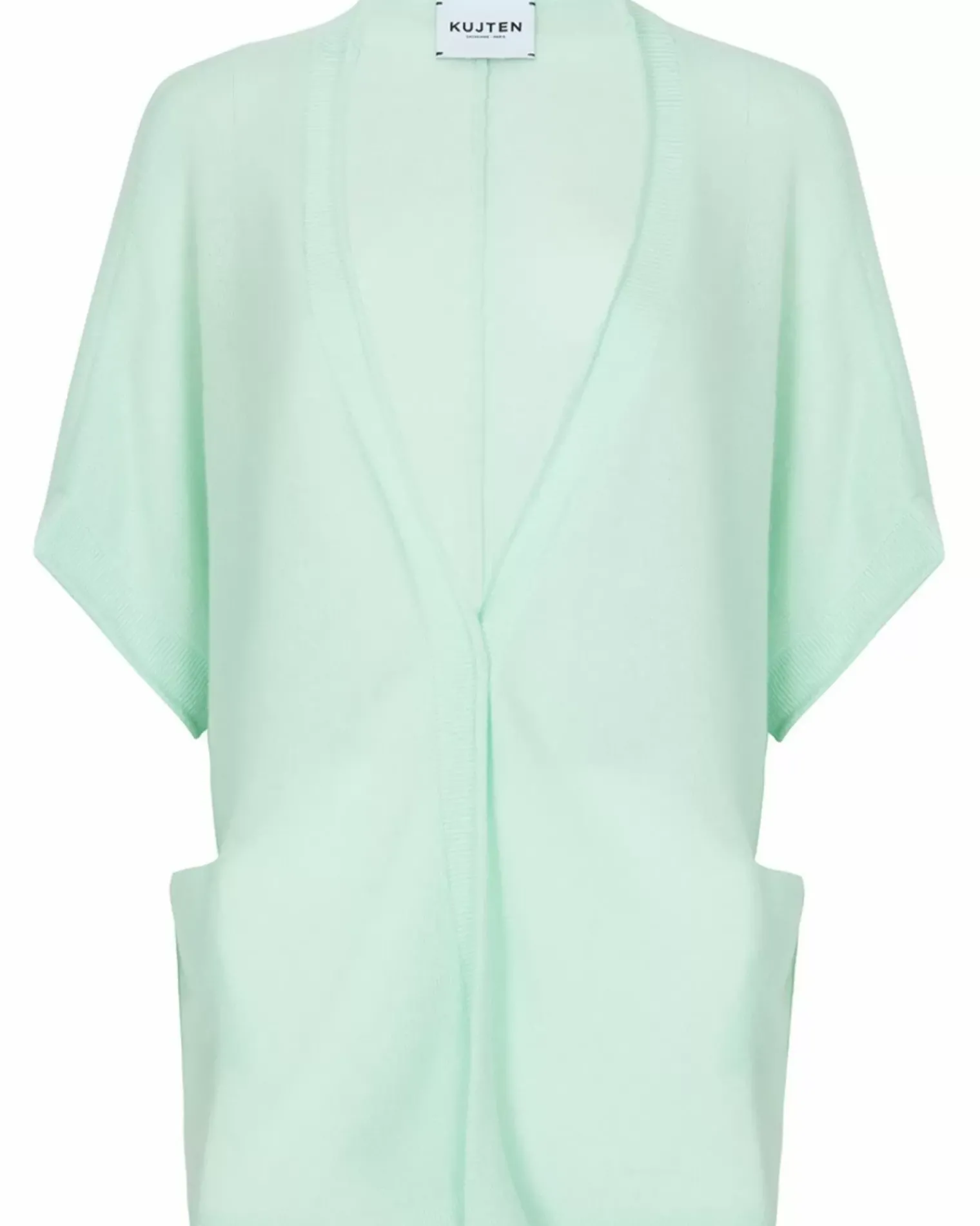 Kujten Jackets & Vests>Women Short Sleeves Cashmere Cardigan Jade
