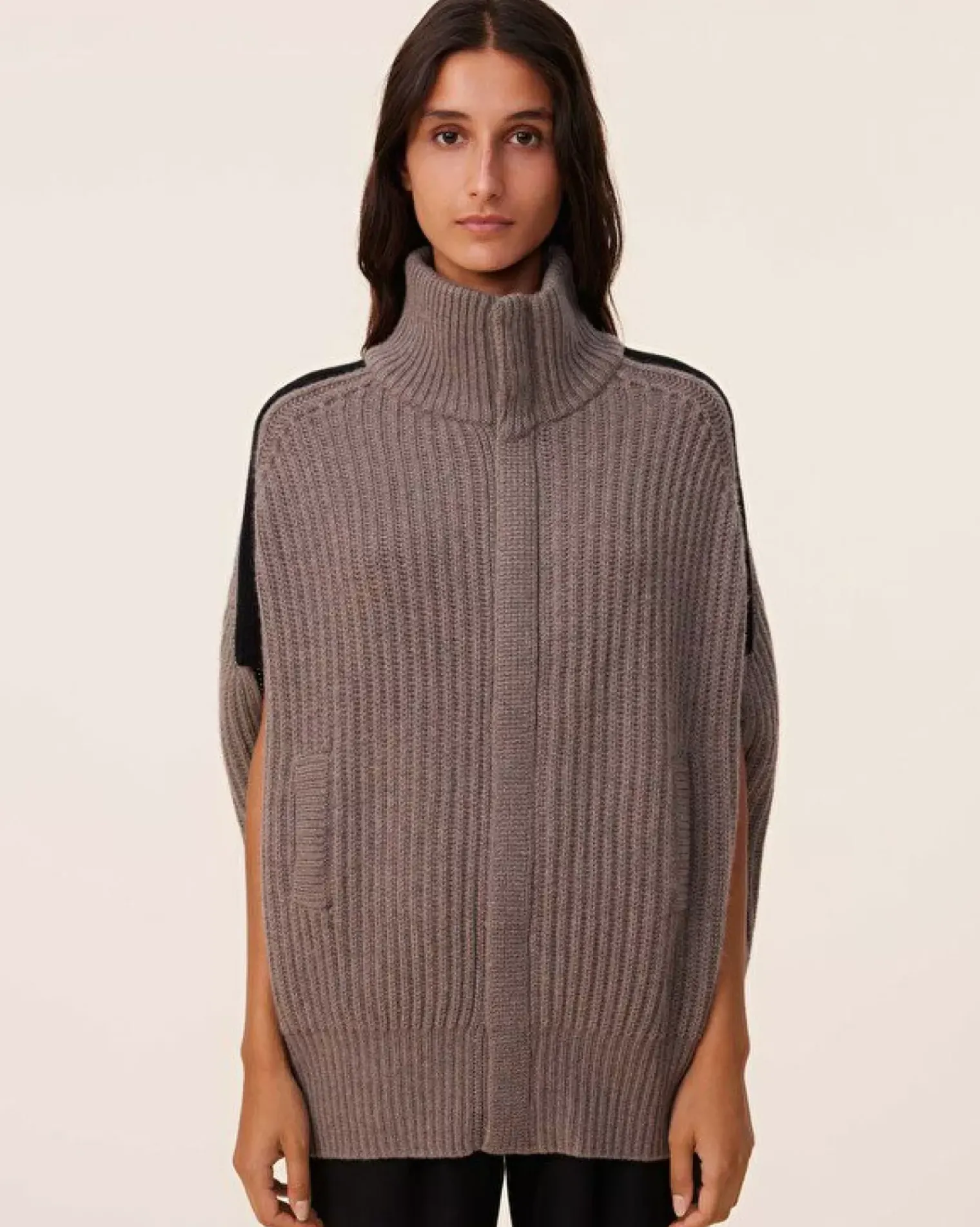 Kujten Jackets & Vests>Women Sleeveless Cashmere Zipped Jacket, 10-Threads Gris Granit