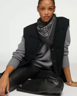 Kujten Coats>Women Sleeveless Cashmere Jacket Noir