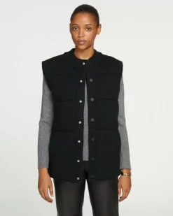 Kujten Coats>Women Sleeveless Cashmere Jacket Noir