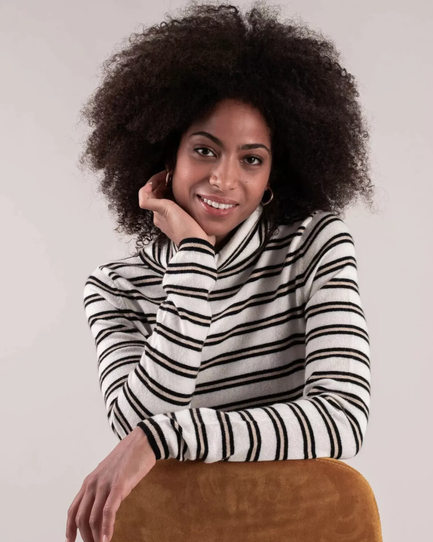 Kujten Sweaters & Sweatshirts>Women Turtleneck Cashmere Sweater Blanc