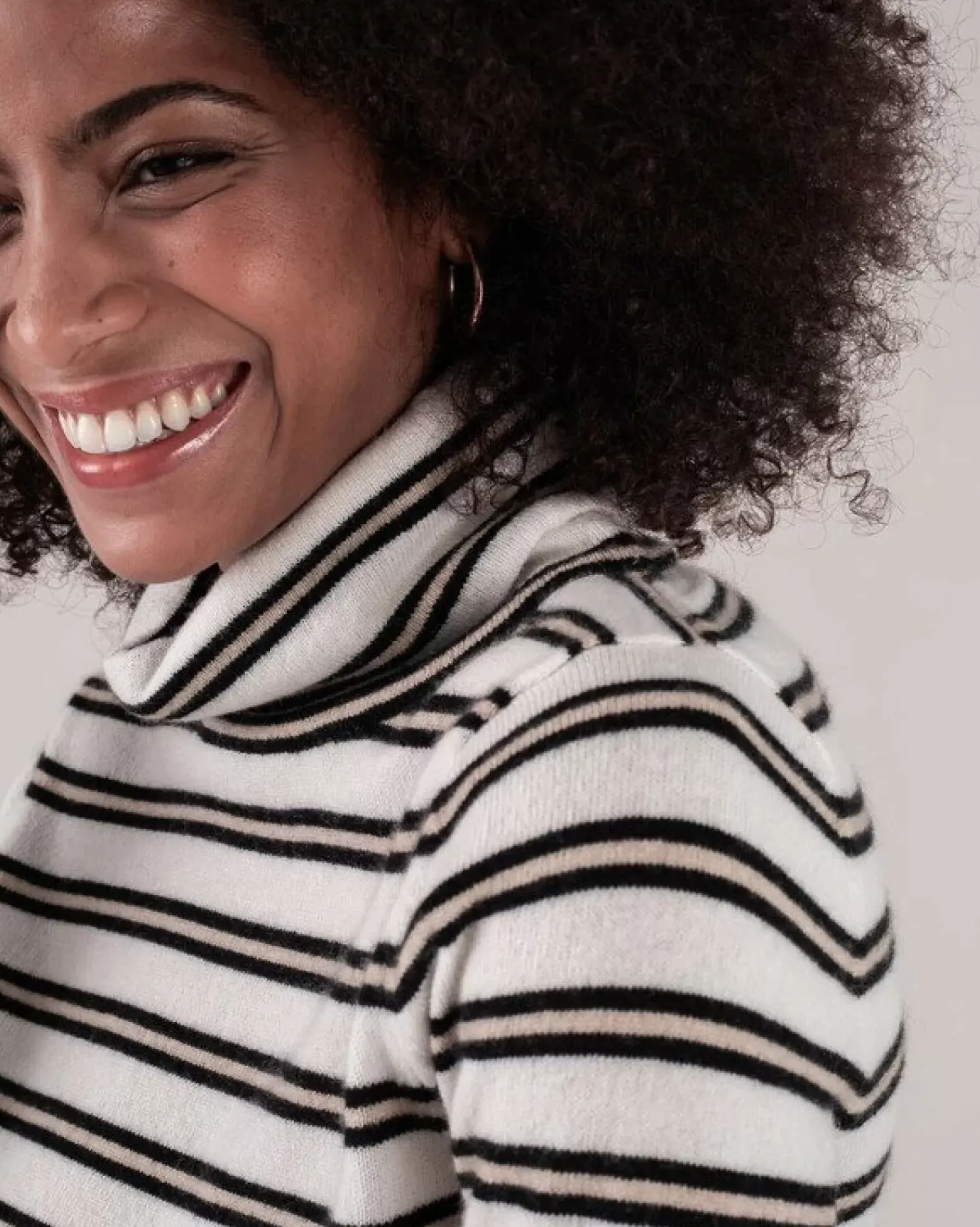 Kujten Sweaters & Sweatshirts>Women Turtleneck Cashmere Sweater Blanc