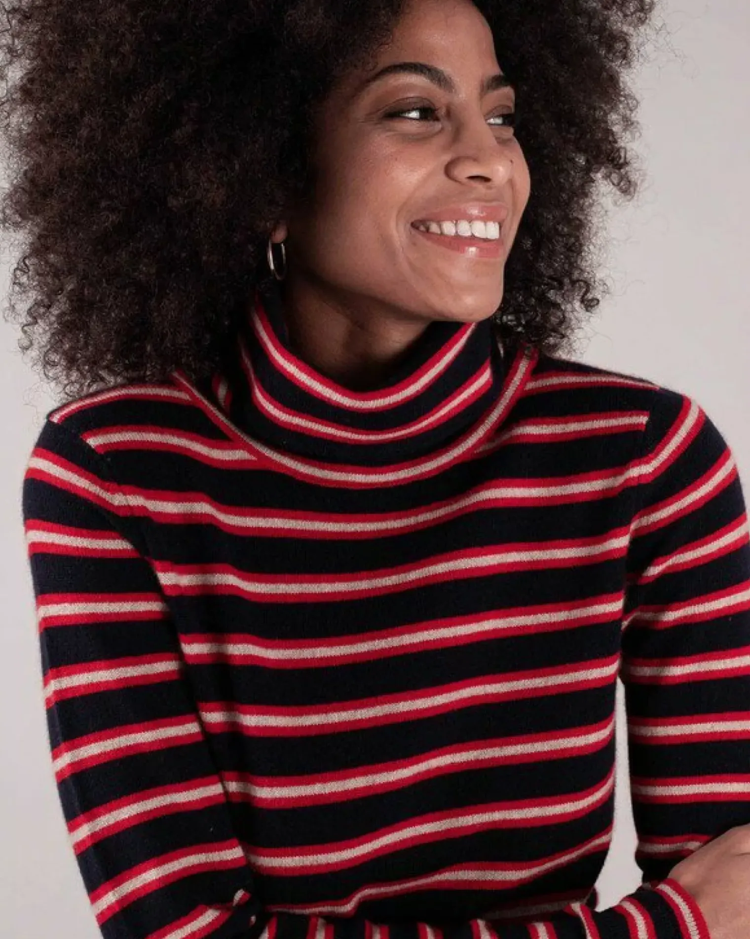 Kujten Sweaters & Sweatshirts>Women Turtleneck Cashmere Sweater Bleu Marine Fonce