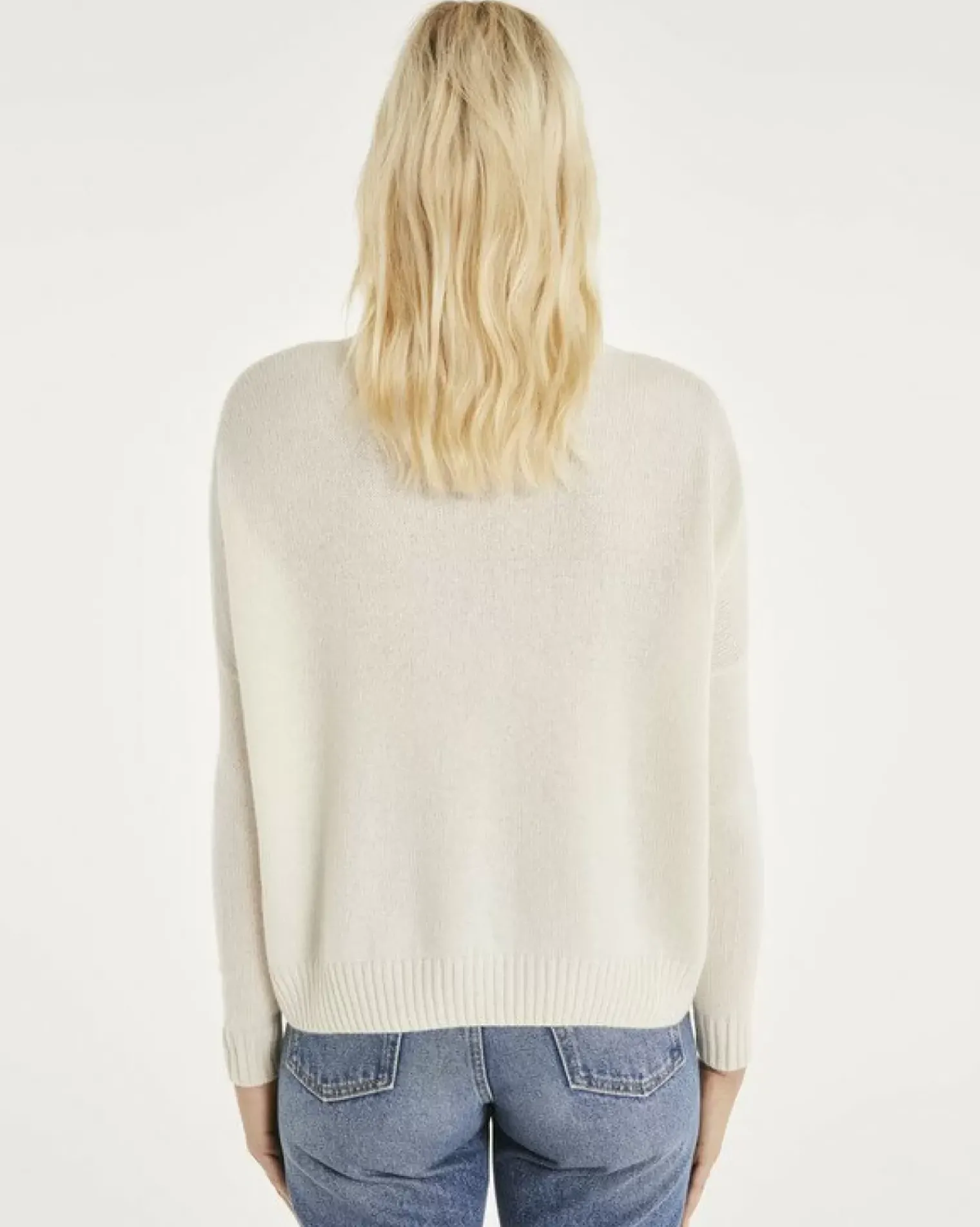 Kujten Sweaters & Sweatshirts>Women Turtleneck Cashmere Sweater Blanc