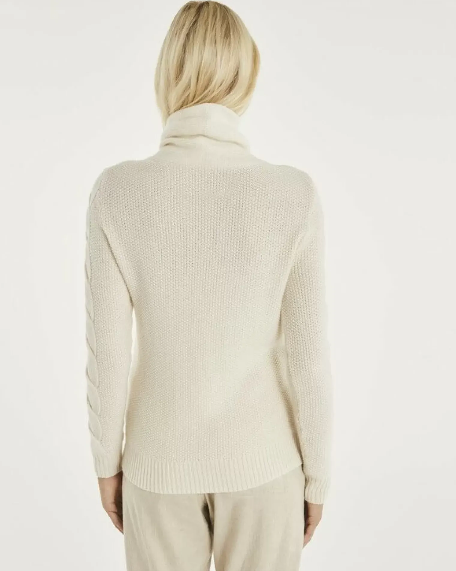 Kujten Sweaters & Sweatshirts>Women Turtleneck Cashmere Sweater Blanc