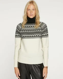 Kujten Sweaters & Sweatshirts>Women Turtleneck Cashmere Jumpers Blanc Vintage
