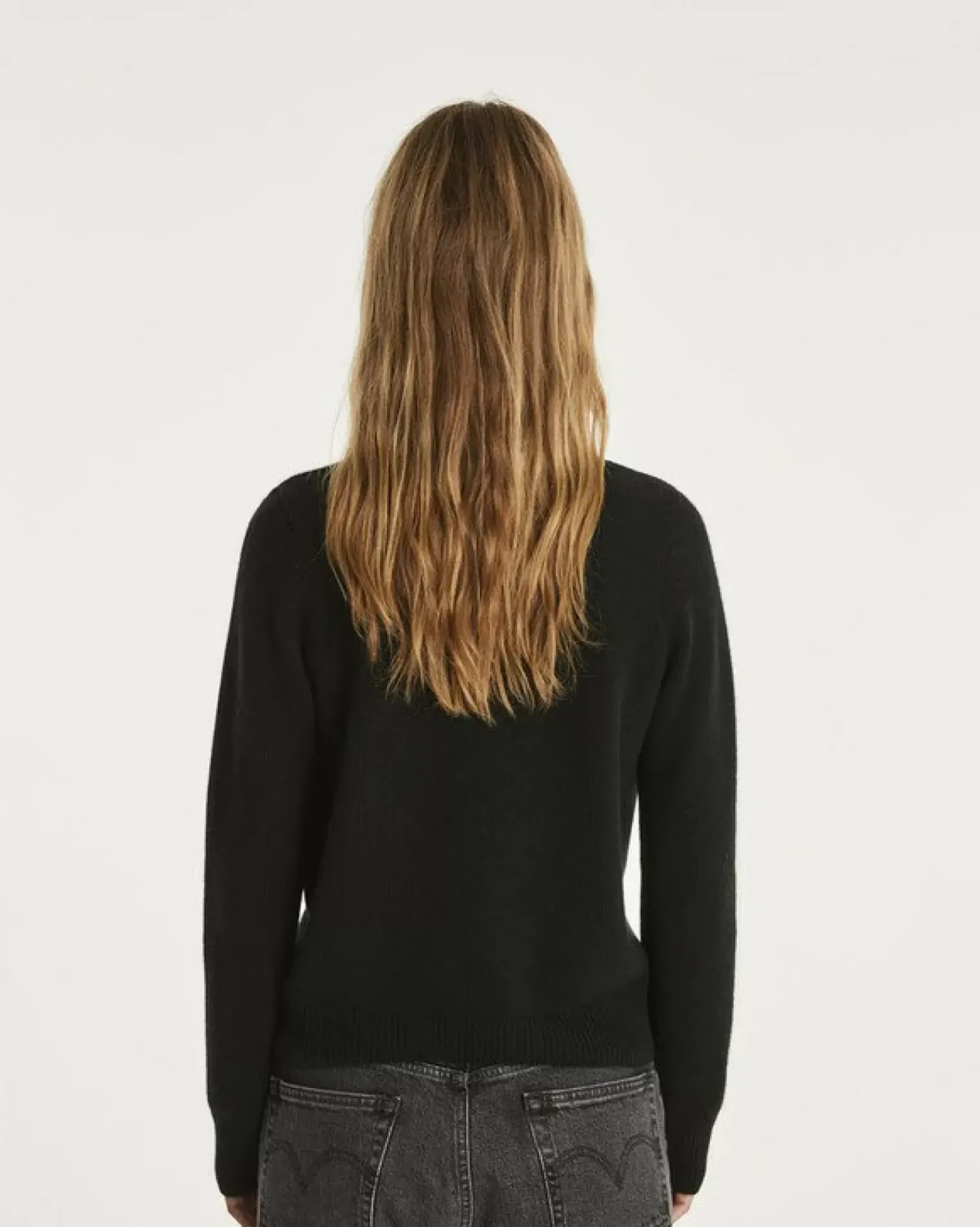 Kujten Jackets & Vests>Women V-Neck Cashmere Cardigan Noir
