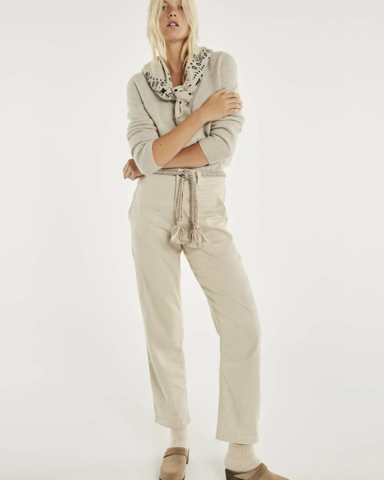 Kujten Jackets & Vests>Women V-Neck Cashmere Cardigan Avoine