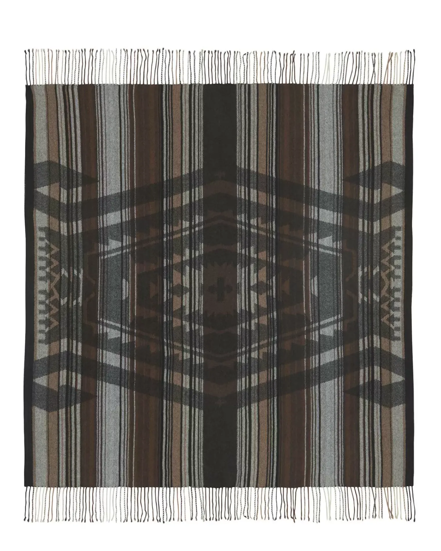 Kujten Scarves & Snoods>Woven Cashmere Fringed Shawl Chataigne