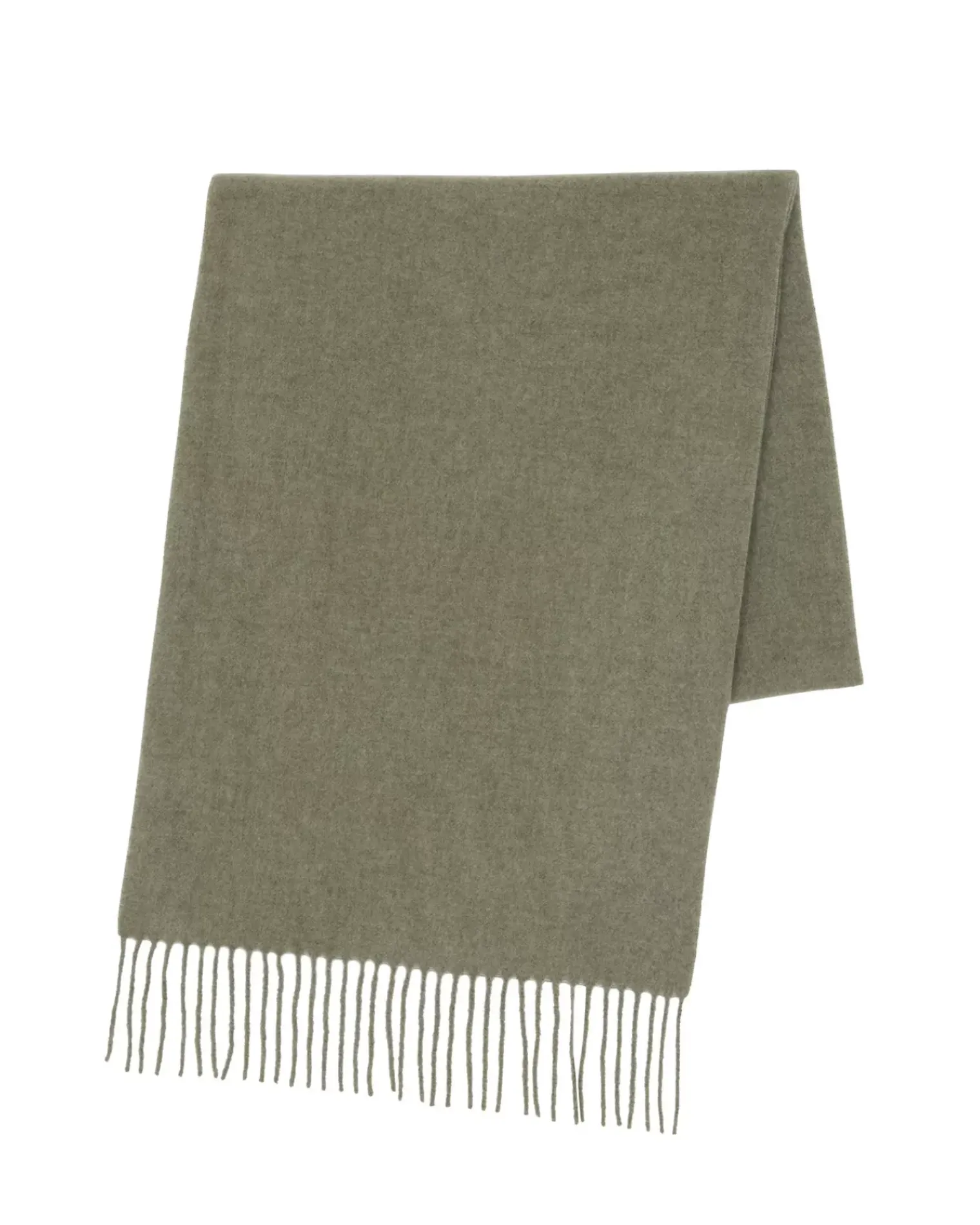 Kujten Scarves & Snoods>Woven Cashmere Scarf Kaki Chine