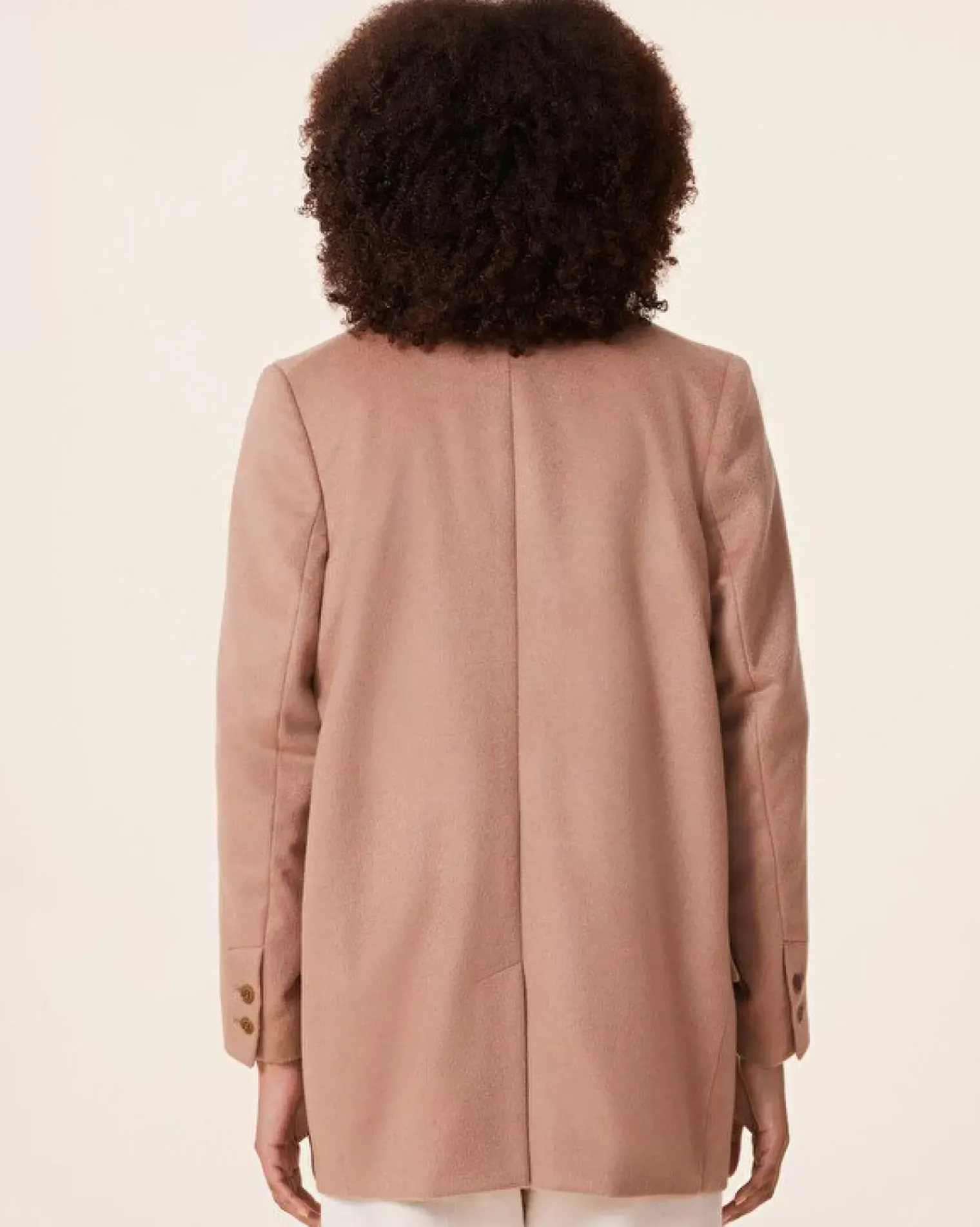 Kujten Jackets & Vests>Woven Cashmere Shawl Collar Jacket Camelo