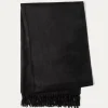 Kujten Scarves & Snoods>Woven Large Cashmere Stole Noir